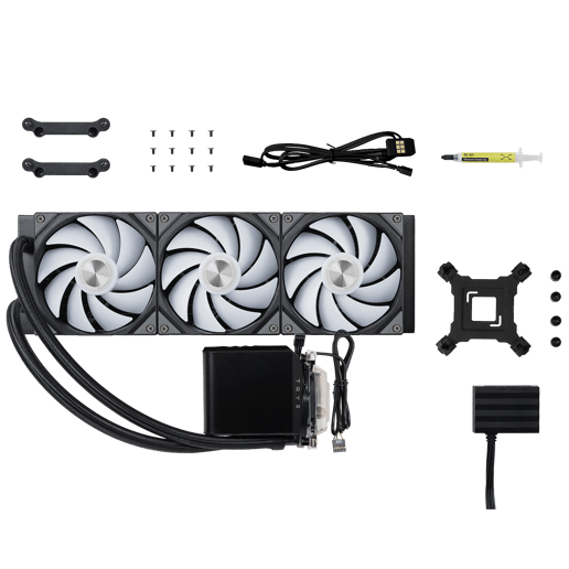 TRYX PANORAMA ARGB 360mm AiO Liquid CPU Cooler in Black